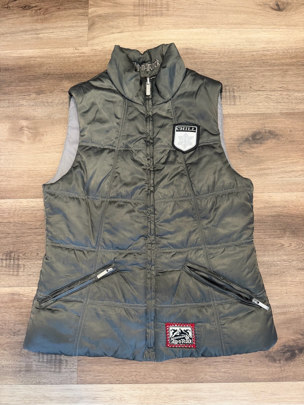 Alp N Rock Green Quilted Down Puffer Vest Women’s Size 3 Medium